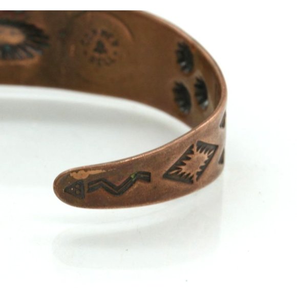 STORY TELLER BRACELET vintage Bell Trading copper cuff Native American style - Picture 5 of 10